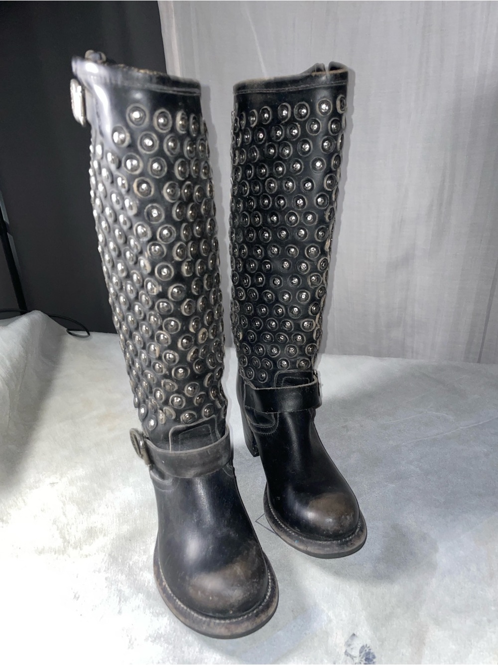 FRYE Vera Disc Tall Black Leather Boots - Picture 7 of 7